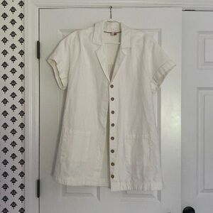 Pilcro Anthropologie Cotton/Linen Blend Button Down Shirt/Dress